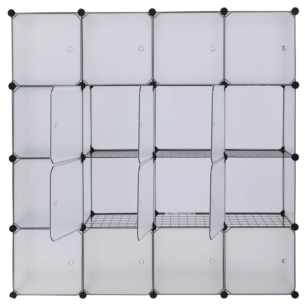 Cube Storage Shelf, 16-Cube Bookcase Organizer, White – image 6