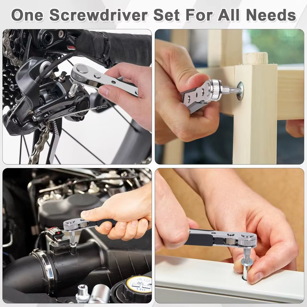 Right Angle Ratchet Screwdriver Set - Offset Driver for Tight Spaces – image 5