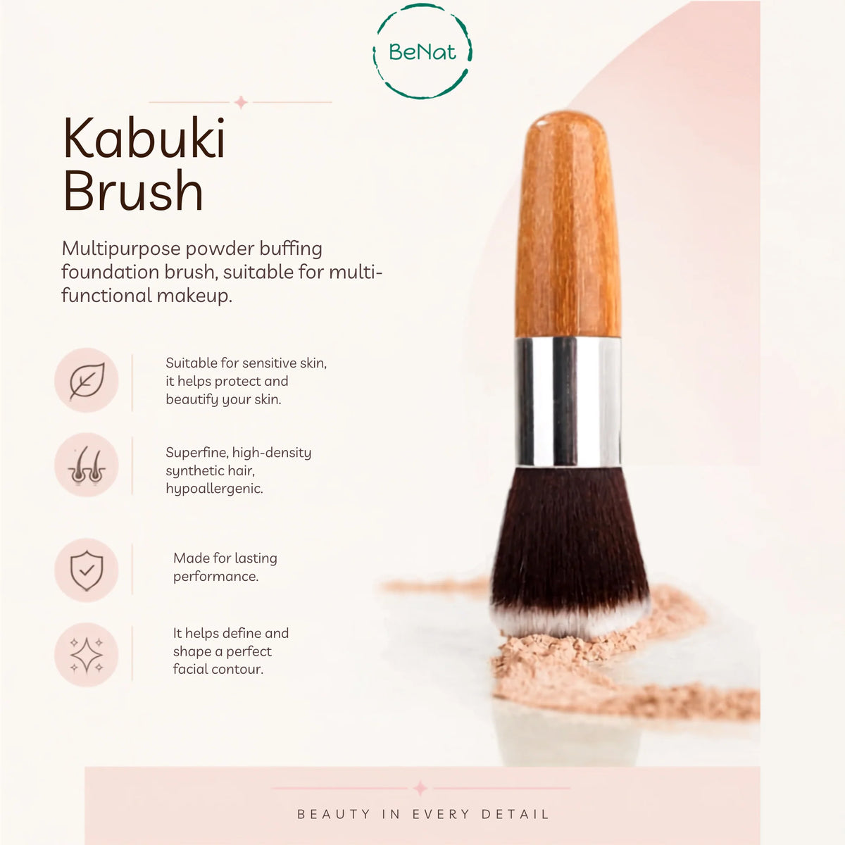 Blush Brush – Dense Synthetic Powder Makeup Brush – image 4
