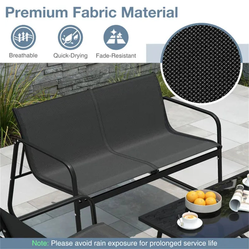 4-Piece Outdoor Conversation Set with Loveseat and Glass Table – image 8