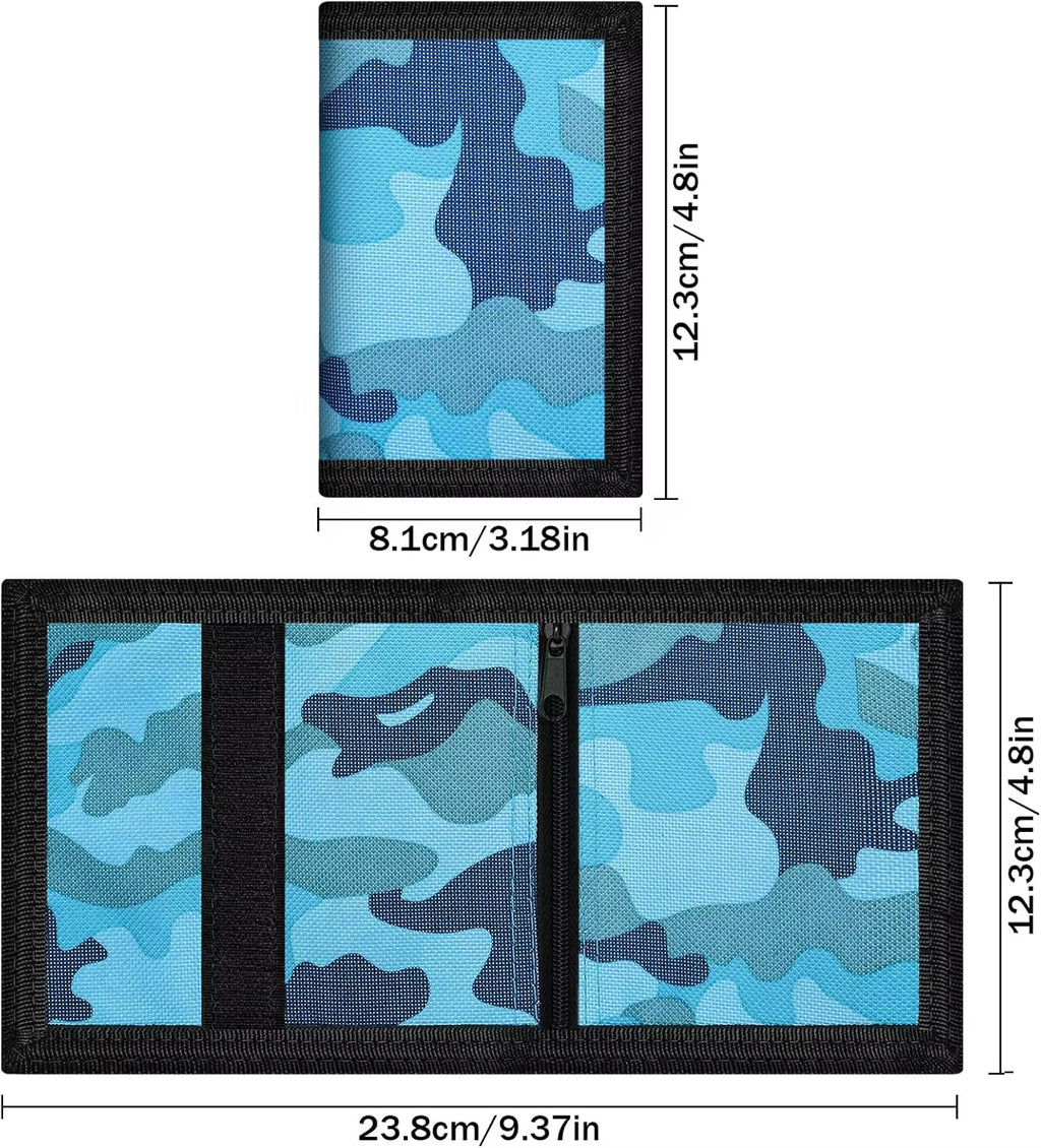 Camo Fabric Wallet with Lanyard - Short Bifold Card Holder – image 2