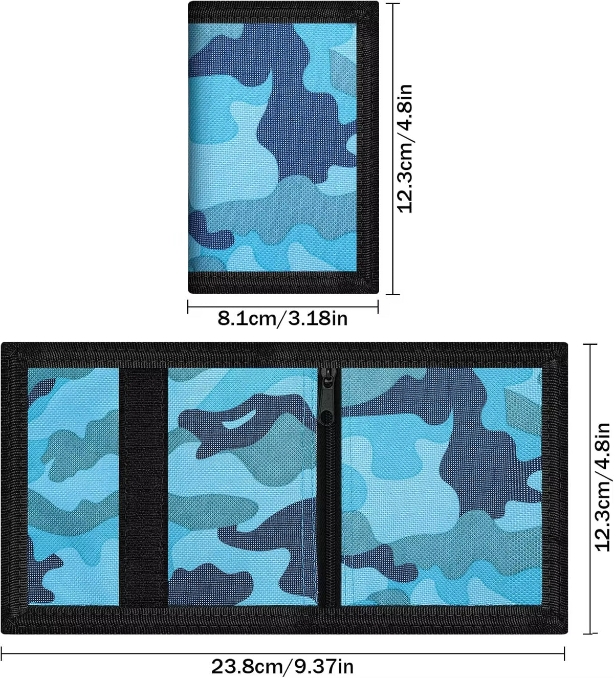 Camo Fabric Wallet with Lanyard - Short Bifold Card Holder – image 2