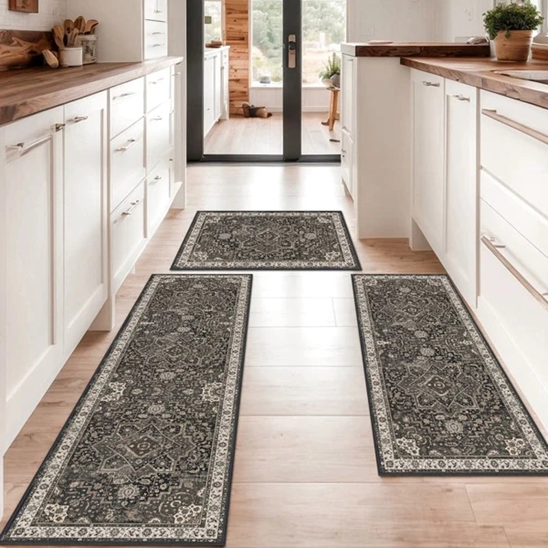 Kitchen Rug Set of 3, Washable Boho Non-Slip Rugs and Runner – image 2