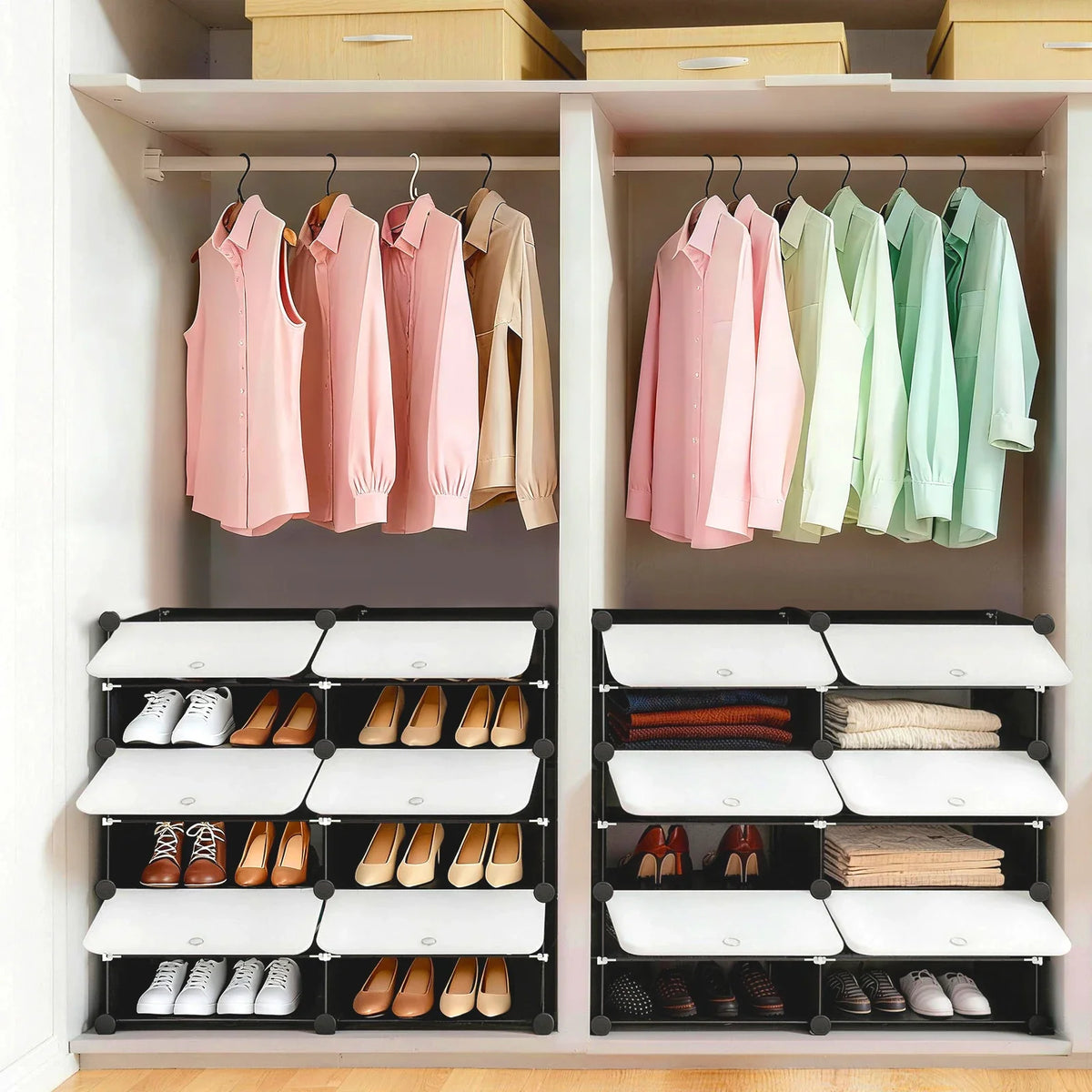 Shoe Storage Cabinet with Doors - 6-Tier Stackable, Holds 32 Pairs – image 3