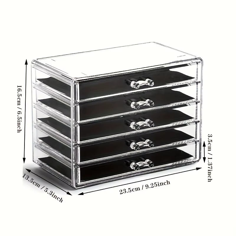 Clear 5-Tier Desktop Drawer Organizer