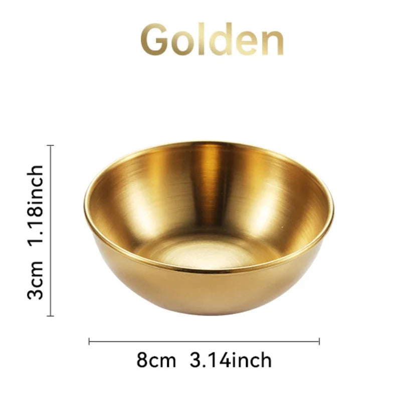Stainless Steel Sauce Dishes Set - Gold or Silver Dipping Bowls – image 2