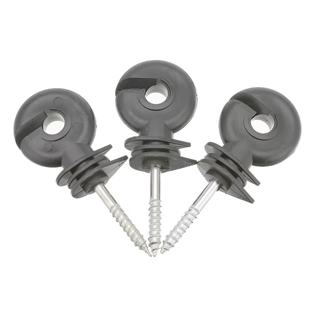50 Pack Screw-In Electric Fence Insulators for Wood Posts