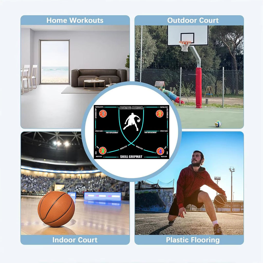 Silent Basketball Dribble Training Mat, Non-Slip Footwork Pad – image 5