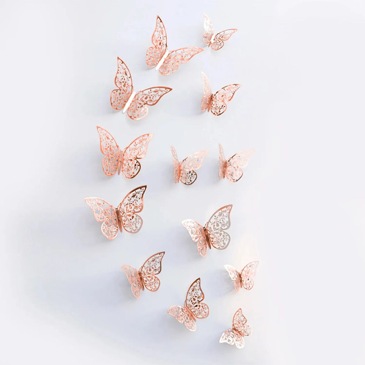 3D Metal Butterfly Wall Decor 12 Pack - Party & Room Decorations