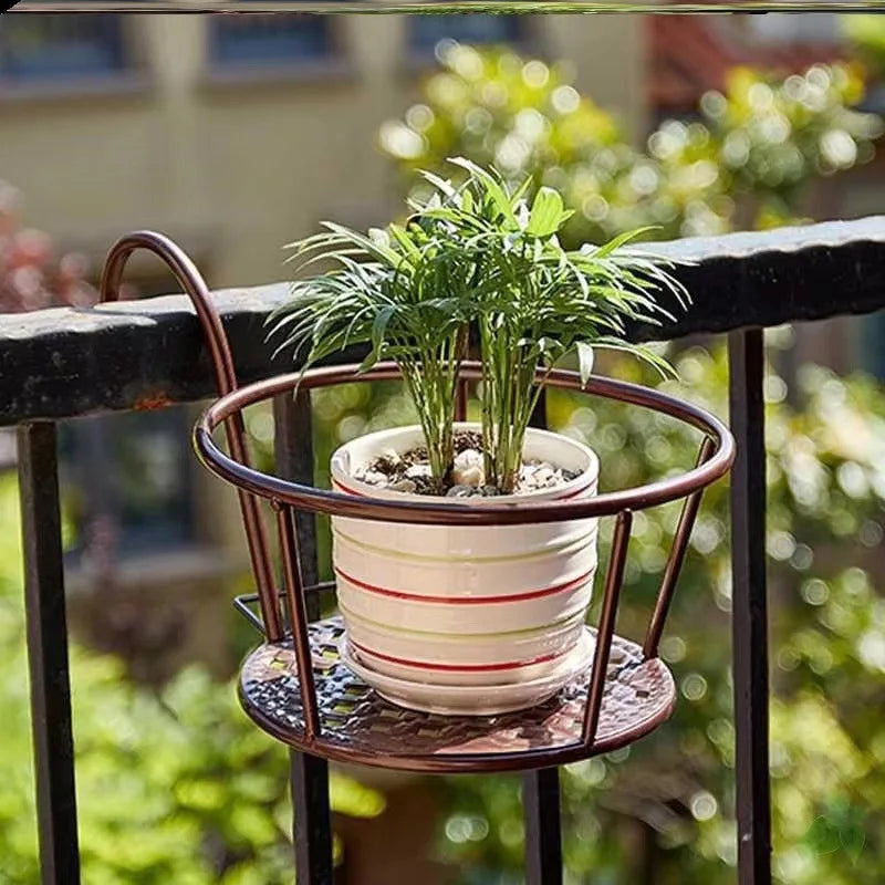 Hanging Flower Pot Holder, Iron Railing Plant Basket – image 6