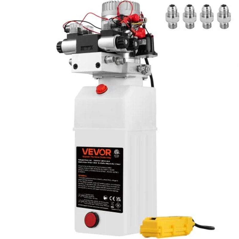 Dump Trailer Hydraulic Pump 12V – Double Acting Power Unit, 8 Qt