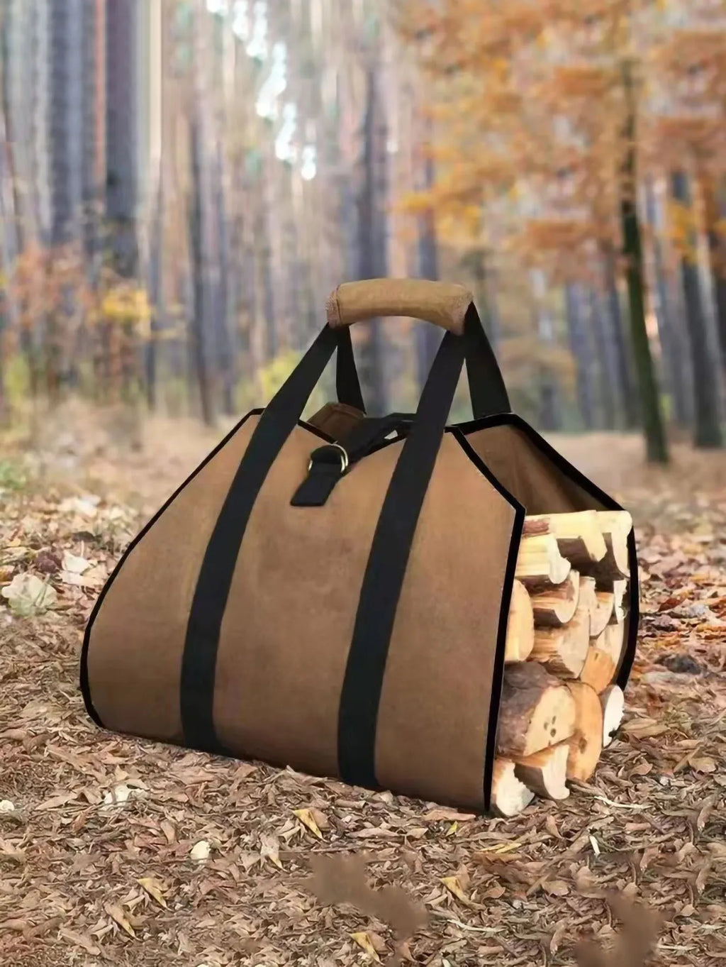 Landscaping Firewood Log Carrier Tote – Heavy Canvas Wood Bag