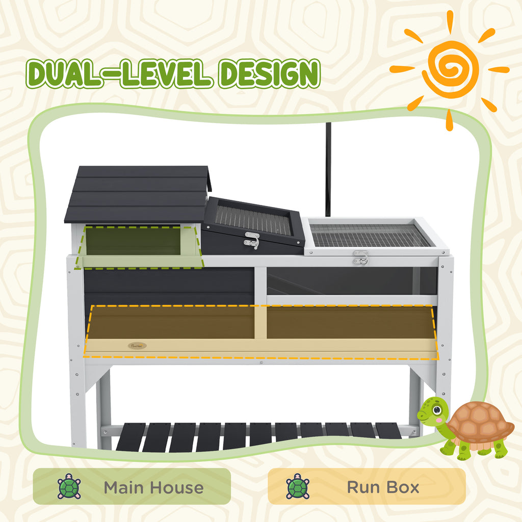 Tortoise Enclosure with Adjustable Lamp Holder, Ramp and Storage Shelf – image 4