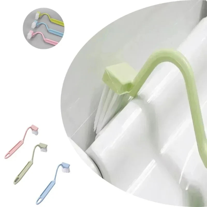 Toilet Rim Brush Curved Long Handle Under-Rim Cleaner
