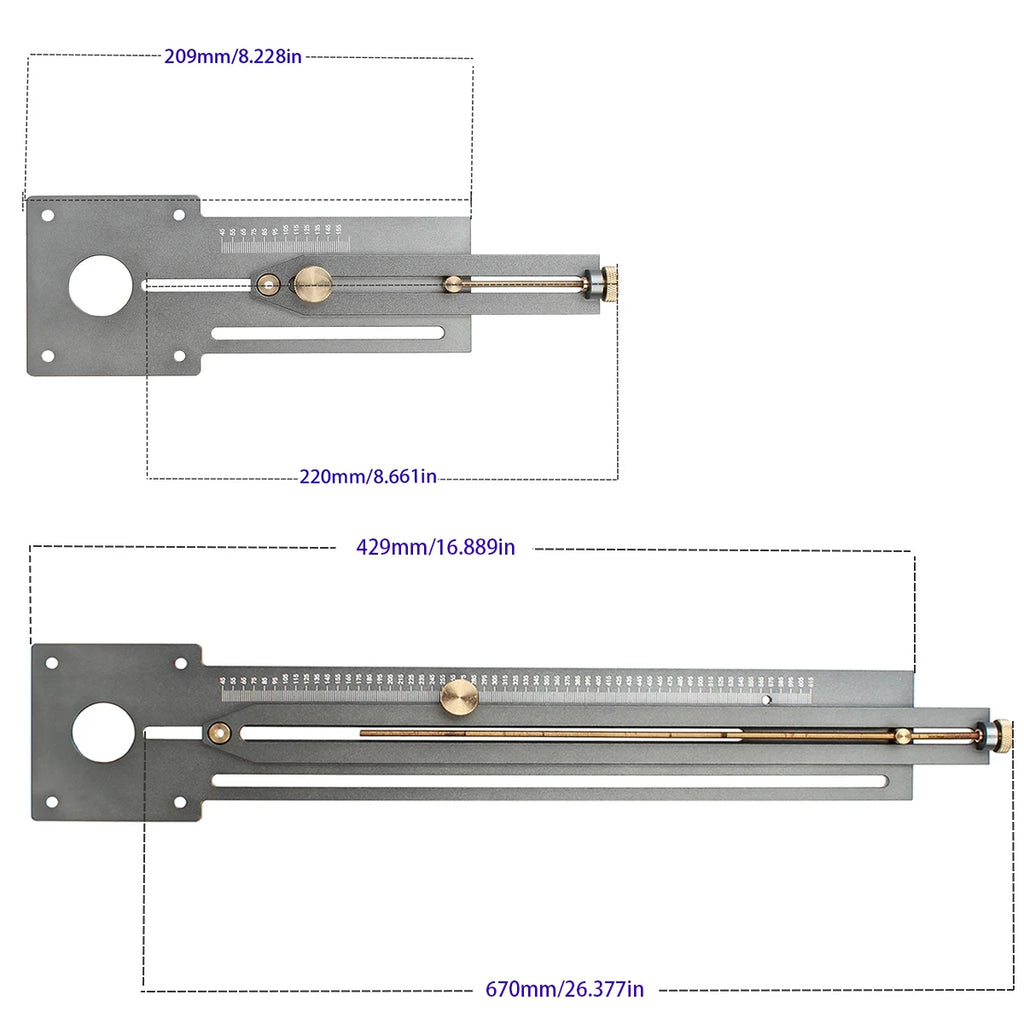Router Circle Cutting Jig for Trim Routers – 220Mm or 670Mm Arm