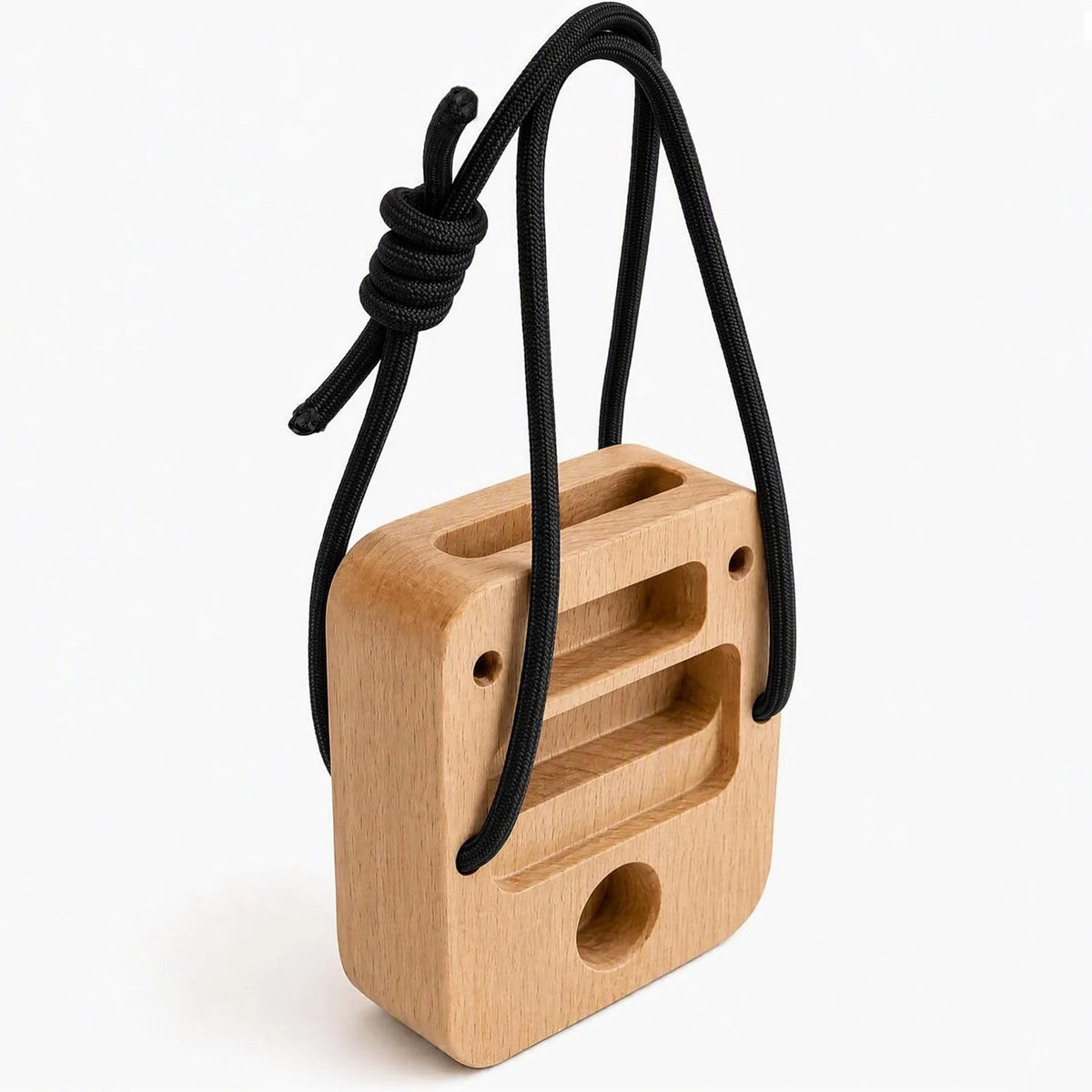 Climbing Hangboard – Portable Beech Wood Grip Trainer, 14 Holds