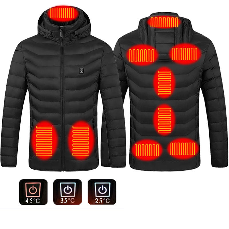 Heated Work Jacket for Men, Hooded Insulated Puffer Coat, USB Powered – image 11
