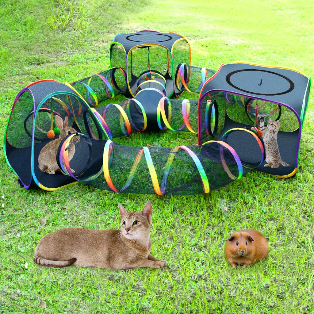Portable Cat Enclosure, 7-in-1 Outdoor Catio with Tent and Tunnel – image 6