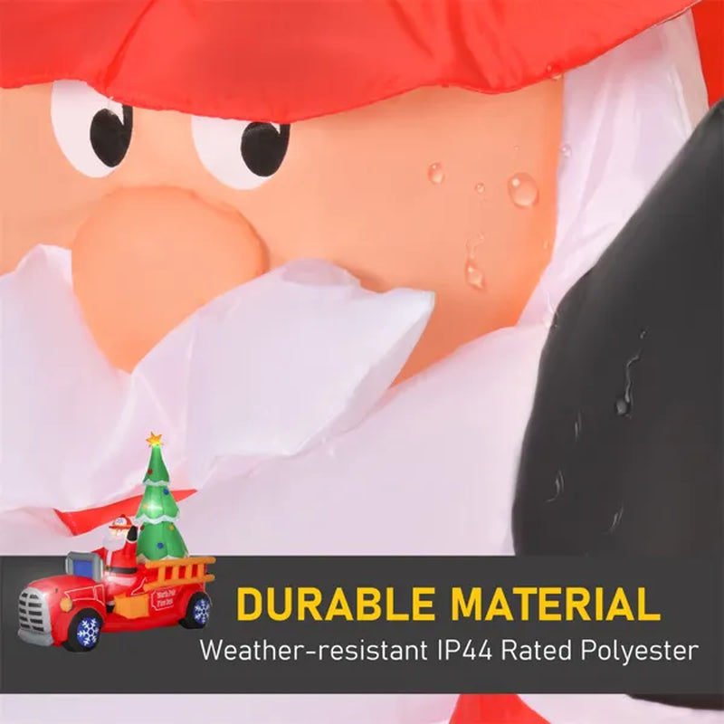 7.4 Ft Inflatable Santa Fire Truck Christmas Yard Decoration – image 7