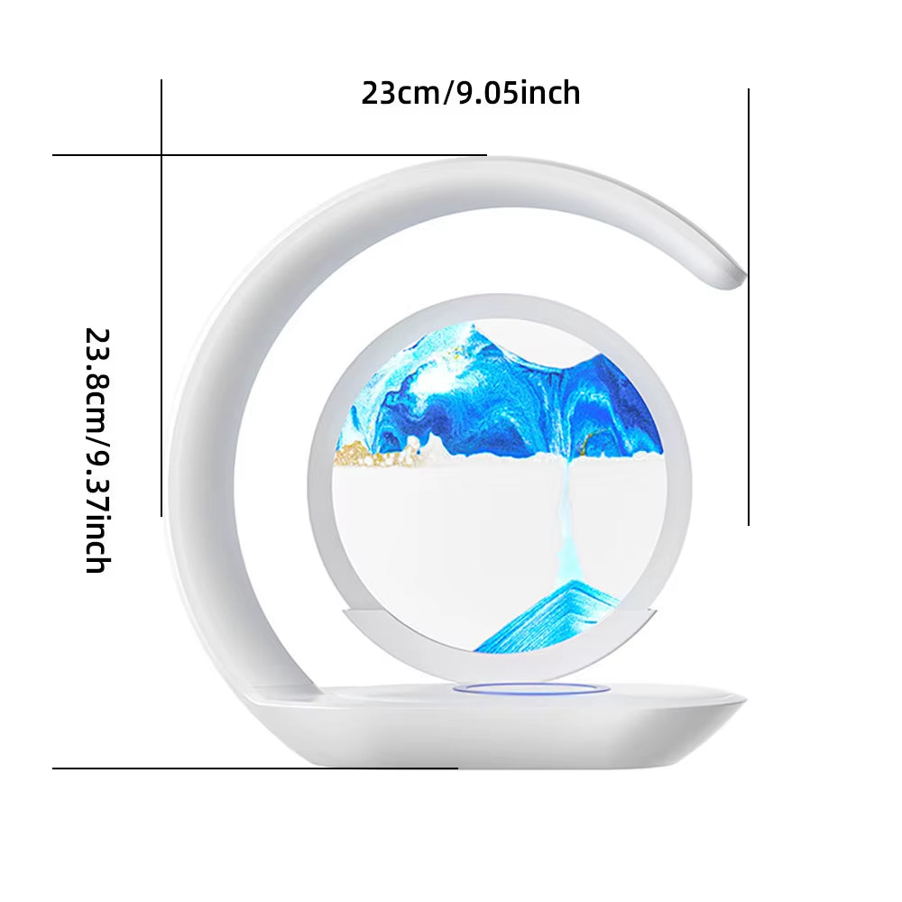 Quicksand Art Wireless Charger Lamp - 15W Fast Charging Pad with Night Light