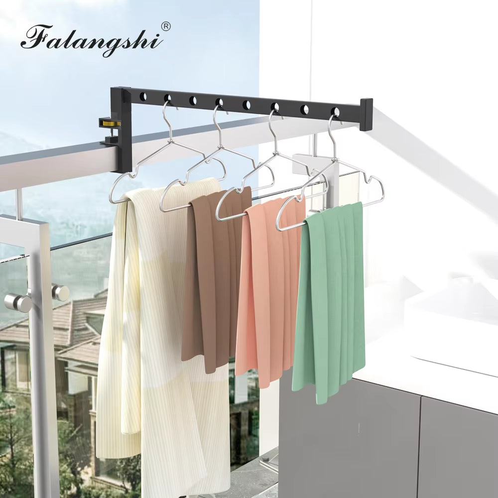Wall Mounted Clothes Drying Rack – Foldable Aluminum Hanger Bar – image 2