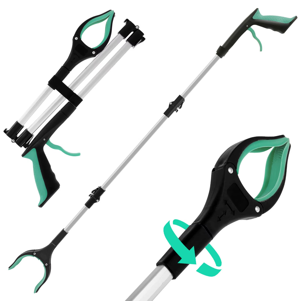 Litter Picker Grabber - Foldable 43 in Reacher with Rotating Jaw – image 2