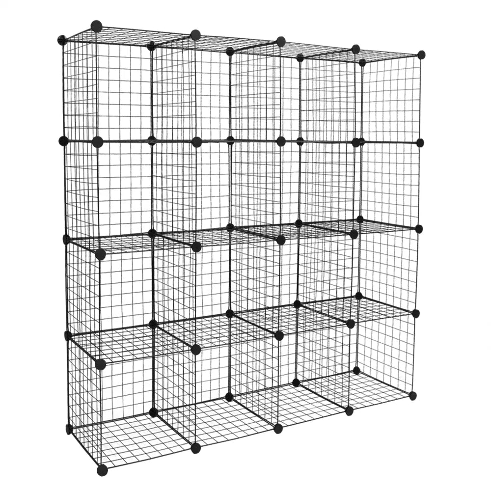 16 Cube Wire Storage Shelves, Modular Metal Grid Cubby Organizer – image 7