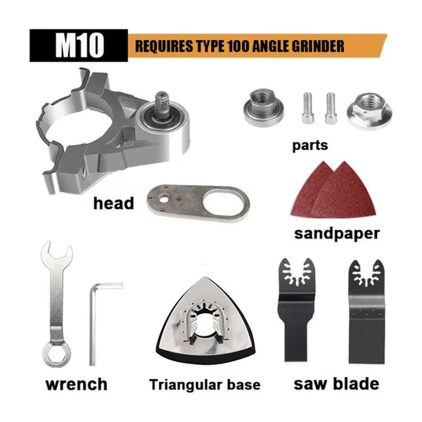 Construction Angle Grinder to Oscillating Tool Converter Kit, M10/M14 Multi-Tool Adapter