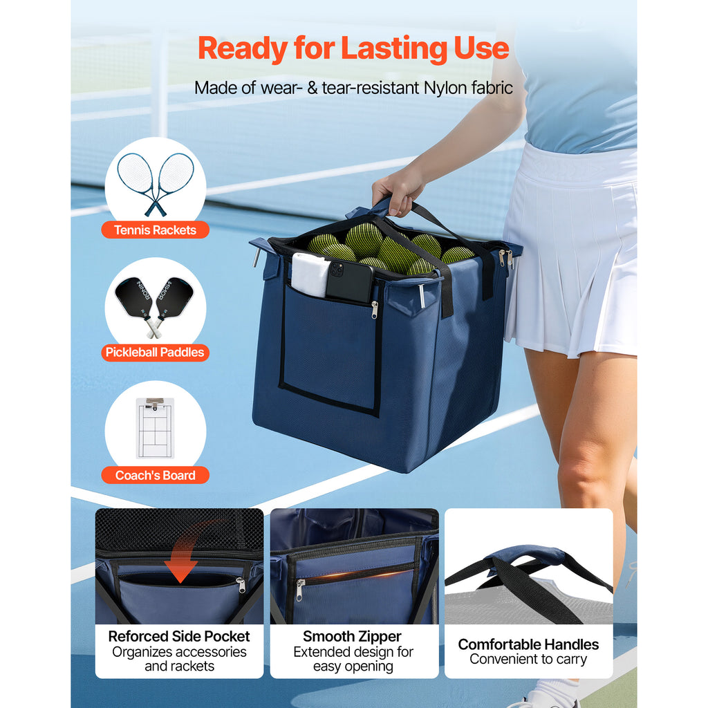 2-in-1 Pickleball and Tennis Ball Hopper Cart with Wheels – image 3