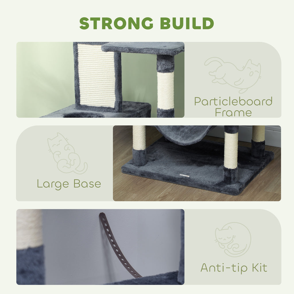 81 Inch Large Cat Tree with 2 Condos, Hammocks and Scratching Board – image 5