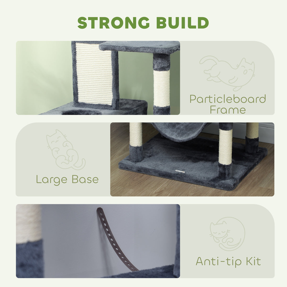 81 Inch Large Cat Tree with 2 Condos, Hammocks and Scratching Board – image 5