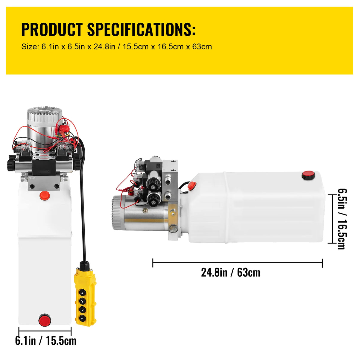Dump Trailer Hydraulic Pump 12V – Double Acting Power Unit, 8 Qt – image 7
