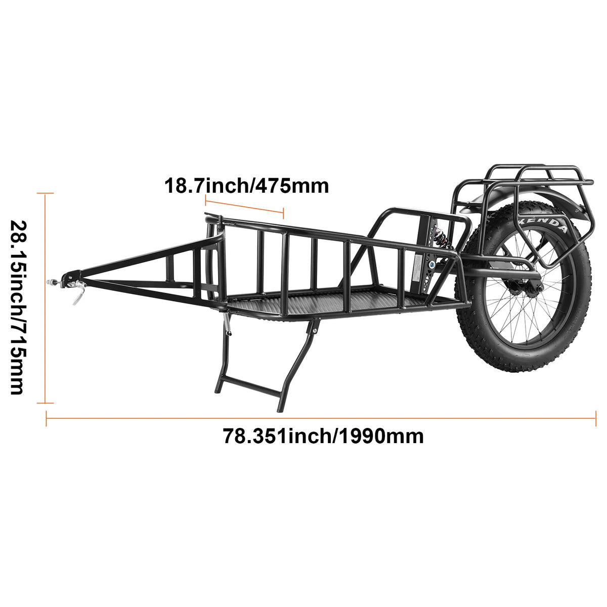 Bike Cargo Trailer – 70 lb Single Wheel Bicycle Trailer, 20 in – image 8