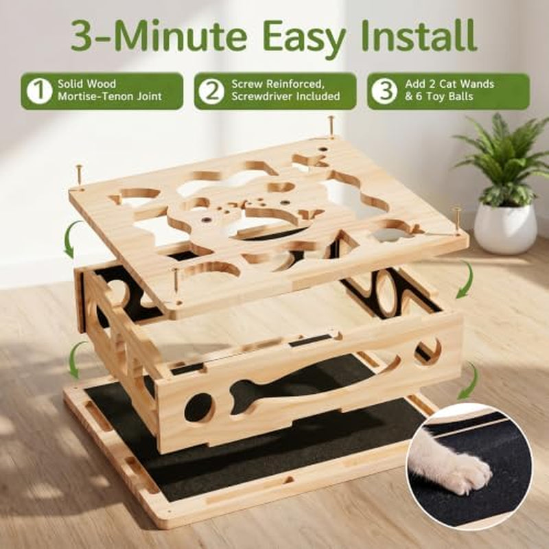 Cat Nail File Scratcher Box with Teaser Wands & Bell Balls – image 4