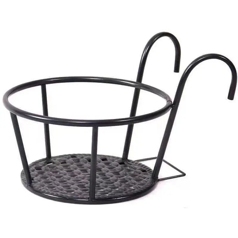 Hanging Flower Pot Holder, Iron Railing Plant Basket – image 3