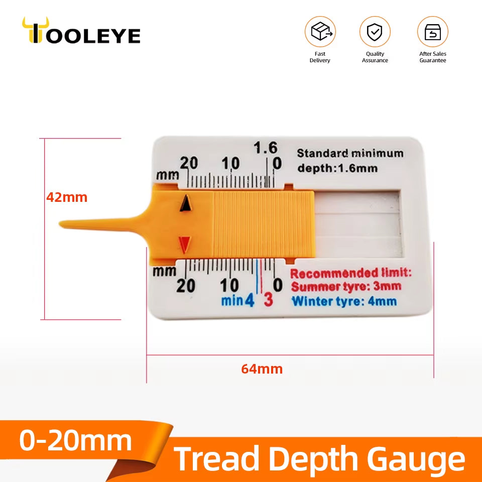 Tire Tread Depth Gauge 0-20 mm, Brake Pad Wear Checker – image 2