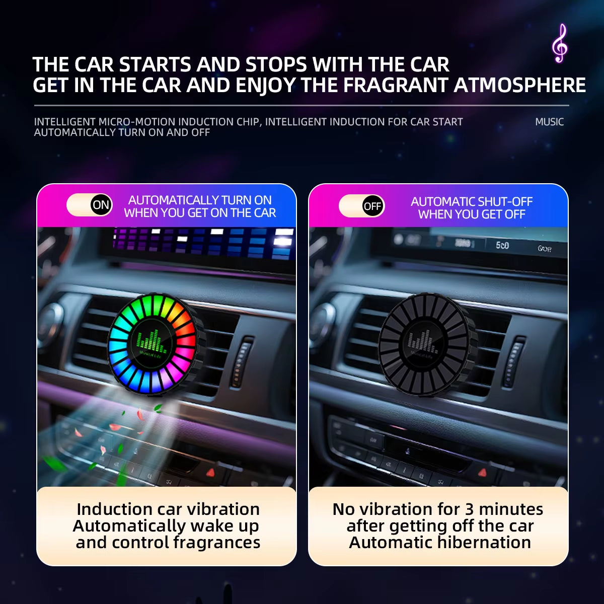 Car Vent Air Freshener - RGB Ambient Light Aroma Diffuser, USB-C – image 6