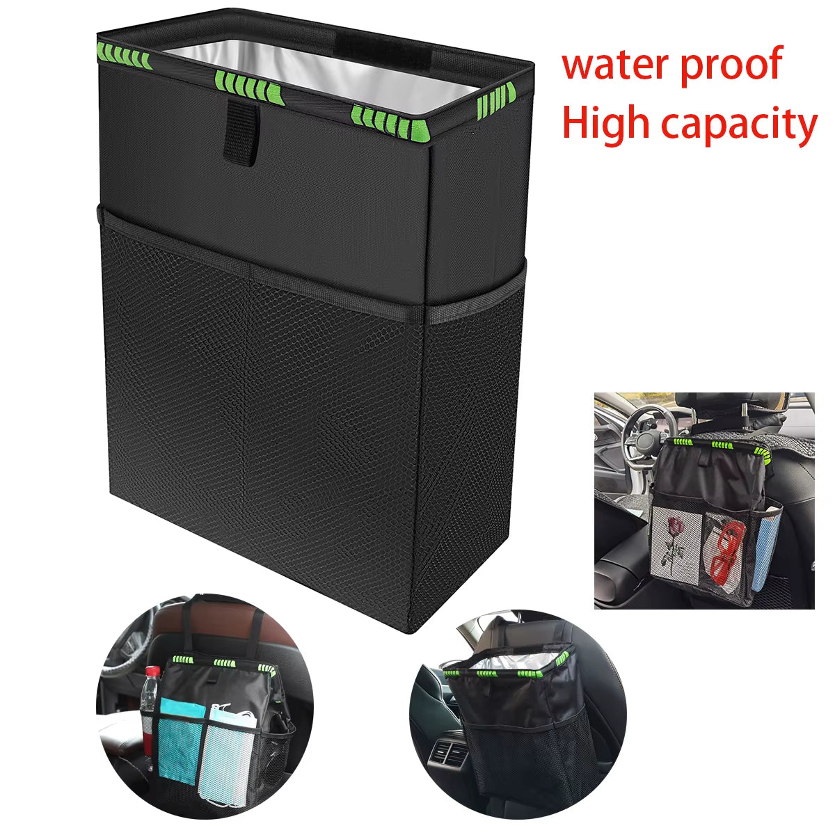 Car Trash Can – Waterproof Hanging Foldable Bin – image 2