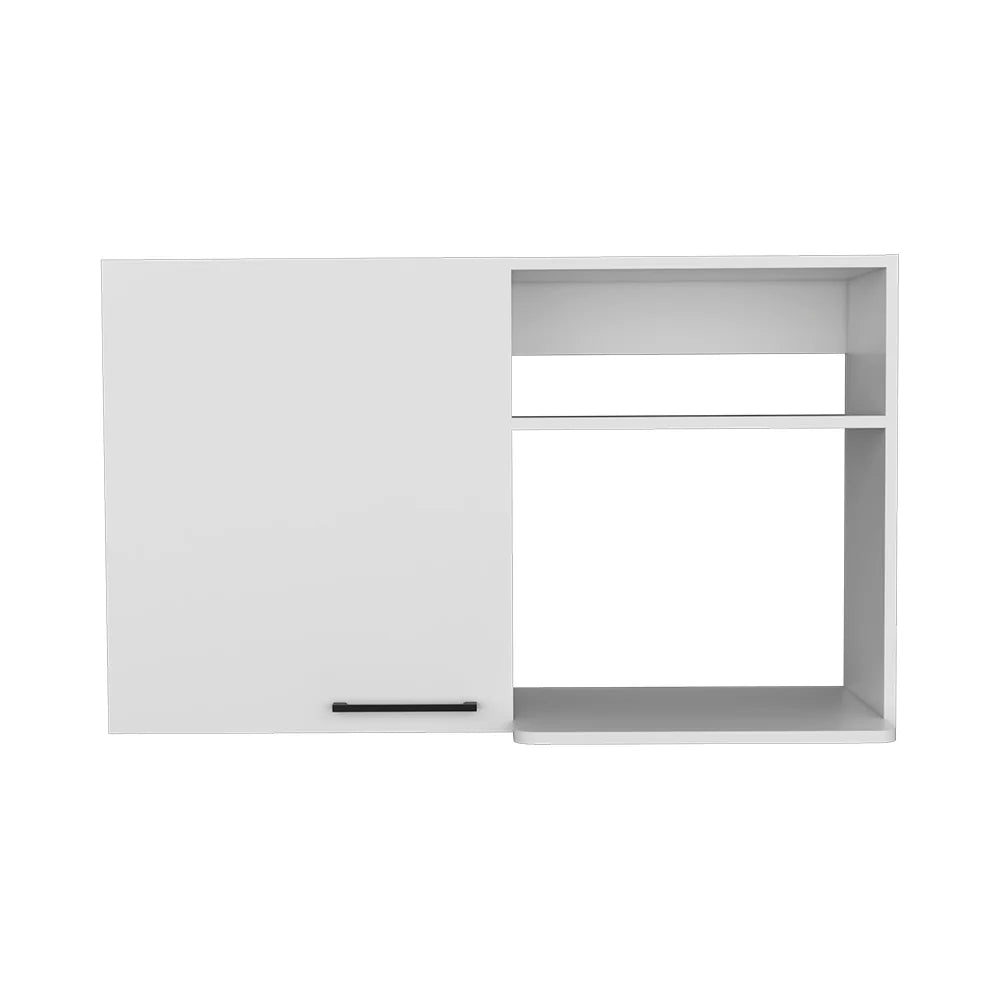 Kitchen Wall Cabinet with 2 Doors and Open Shelves, White Finish – image 5