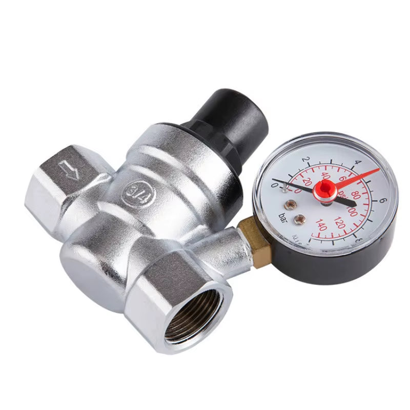 Plumbing Brass Water Pressure Regulator Valve with Gauge