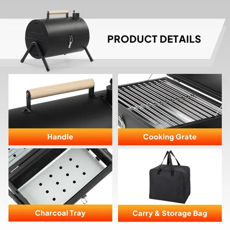 Portable Charcoal Grill, Double-Sided Tabletop BBQ with Carry Bag – image 3