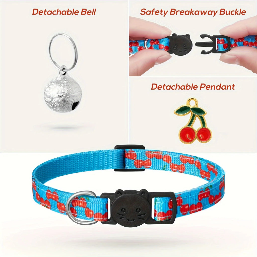 Breakaway Cat Collars 7-Pack - Fruit Pattern Kitten Collars with Bells – image 4