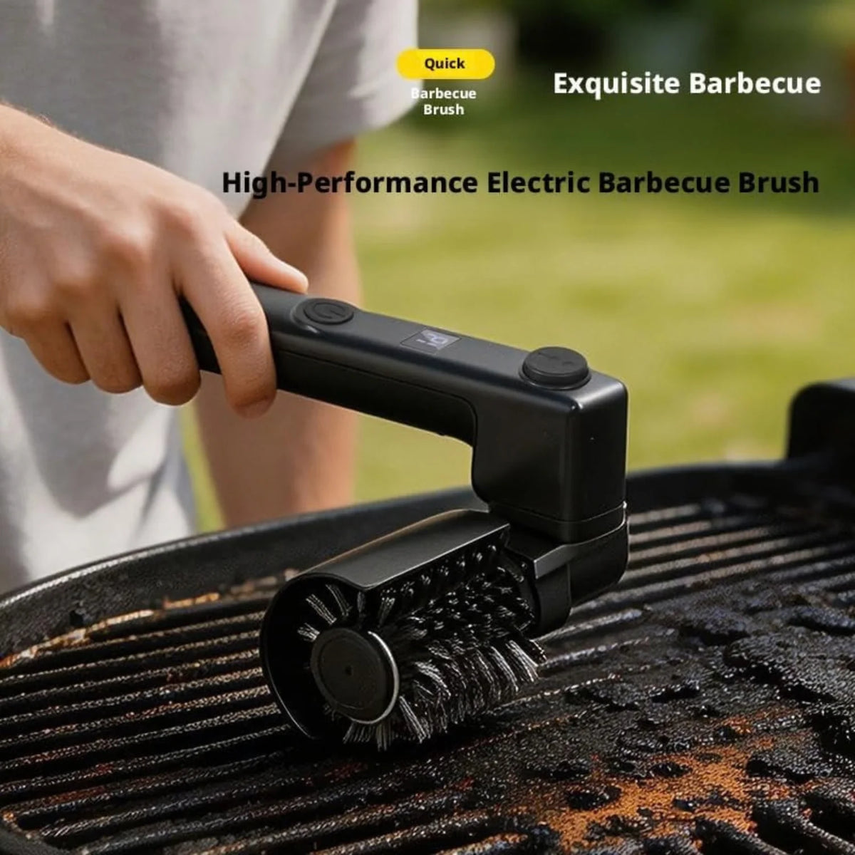 Electric Grill Brush - Rechargeable BBQ Cleaning Brush, 2 Spare Heads – image 5