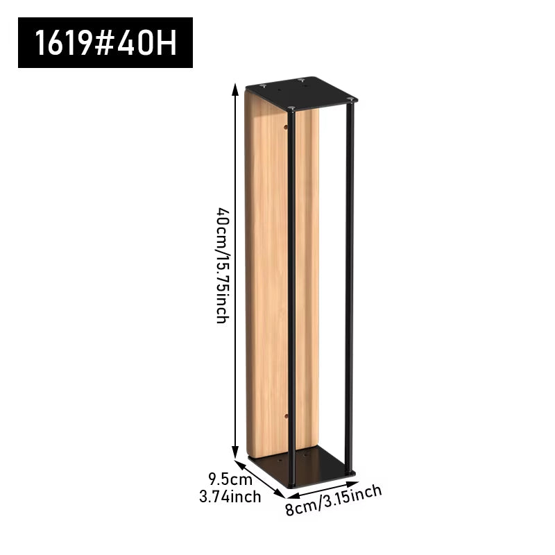 Rolled Towel Rack - Wall Mounted Iron and Wood Bathroom Towel Holder