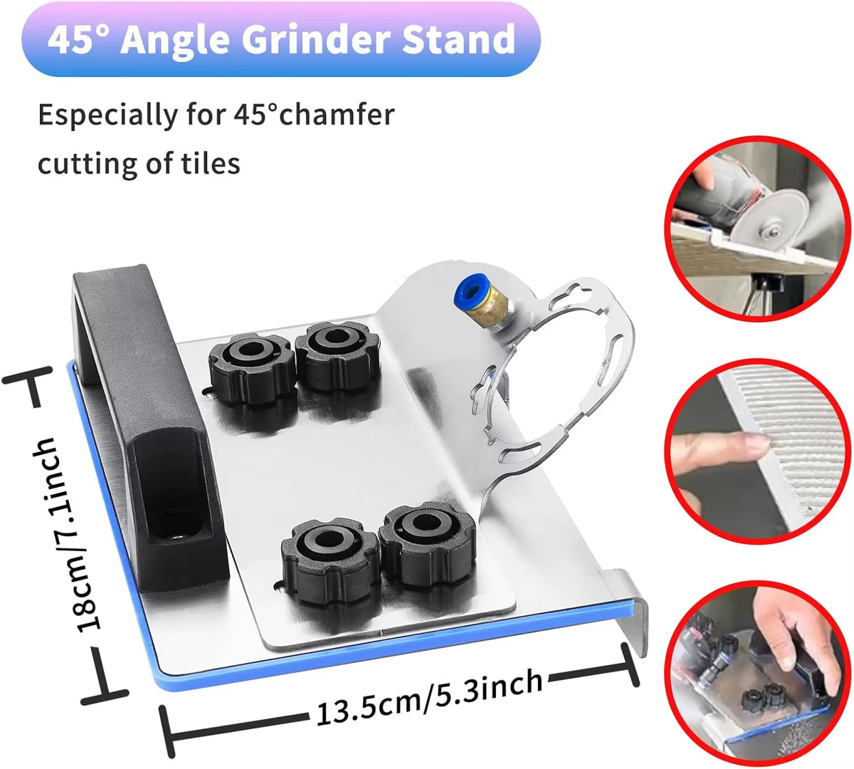 Angle Grinder Stand for 45 Degree Tile Chamfer Cutting, Steel Bracket – image 4