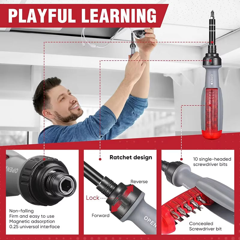Ratchet Screwdriver Set - 11-in-1 Multi-Bit Driver – image 6