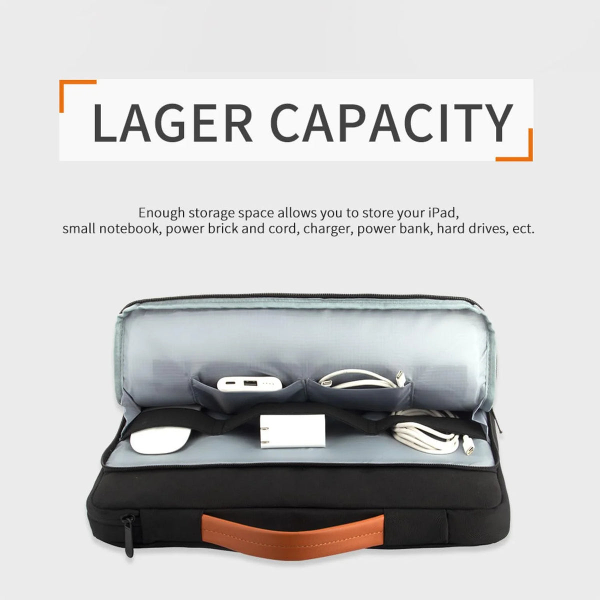 Water-Resistant Laptop Sleeve with Handle and Accessory Pocket – image 5