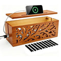 Cable Management Box – Wood Cord Organizer & Power Strip Cover