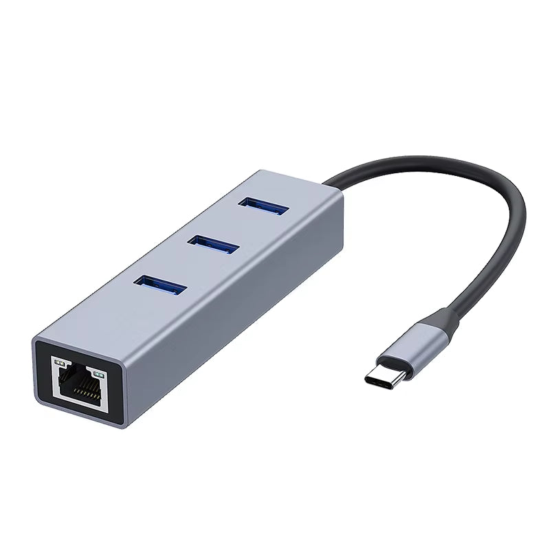 USB Ethernet Adapter Hub - Gigabit RJ45 with 3 USB 3.0 Ports