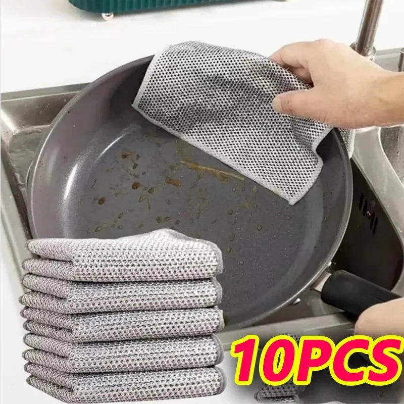 Wire Dishwashing Cloths 10-Pack - Non-Scratch Scrubbing Rags – image 2